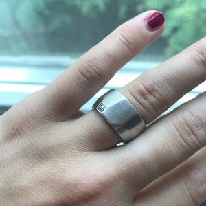 Kendra Scott Thick Silver Ring with Crystals